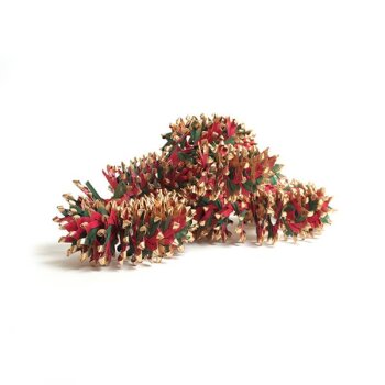 Girlande aus Palmblatt "rot-grün-gold" 2m