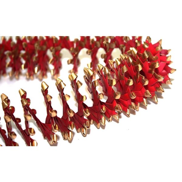 Girlande aus Palmblatt rot-gold 2m