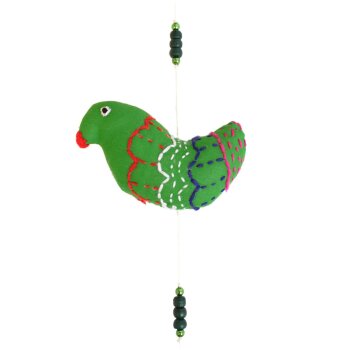 Dekostrang "3 Papageien" grüntöne