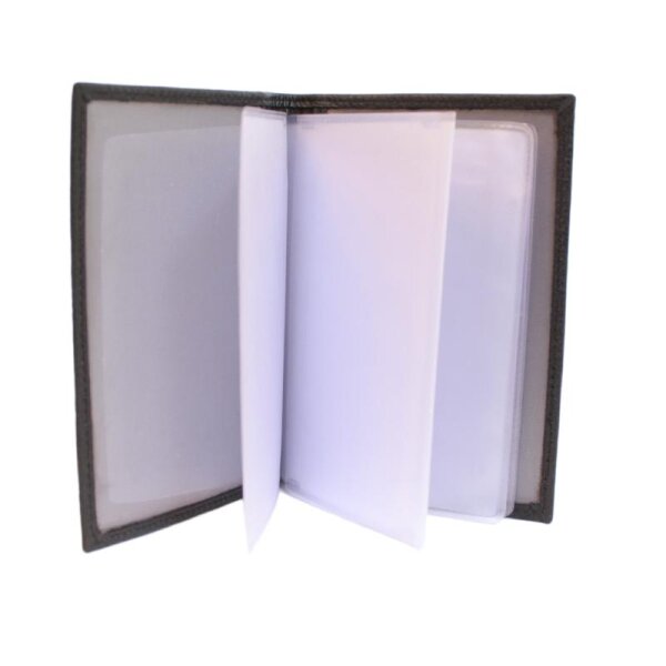 Leder Kartenmappe Weie Naht 