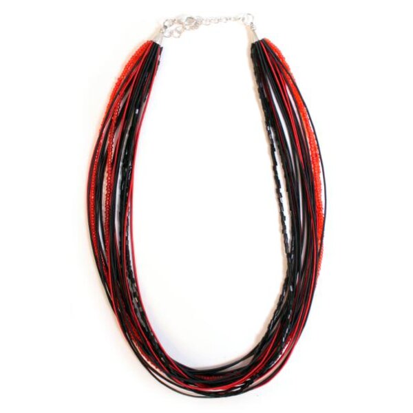 Halskette "Queen"  schwarz rot