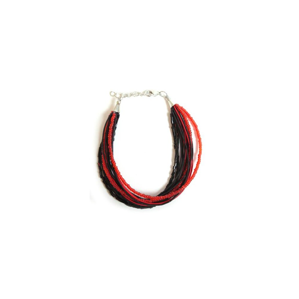 Armband "Queen" schwarz rot, 7,90