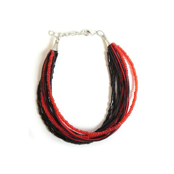 Armband "Queen" schwarz rot