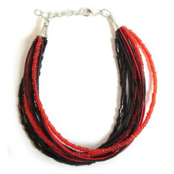 Armband "Queen" schwarz rot