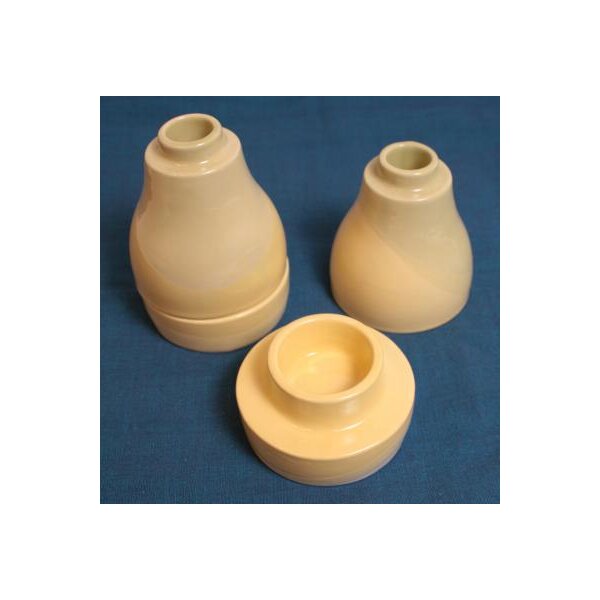 Kerzenständer Keramik  "Desert" gelb pastell, 2-tlg