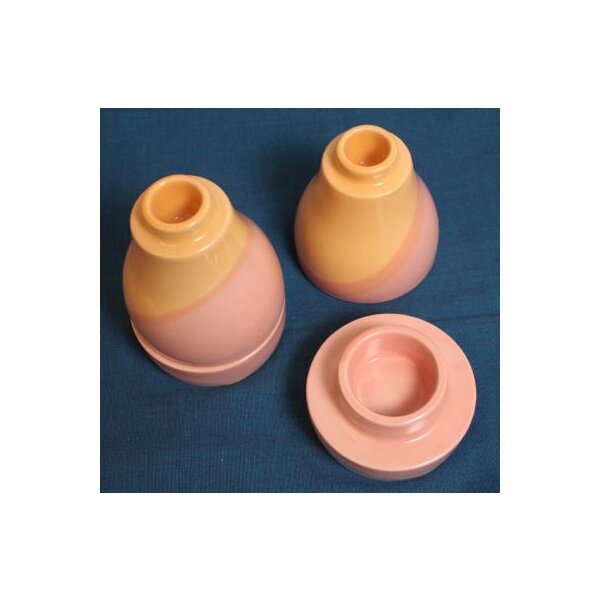 Kerzenständer Keramik  "Sunset" lachs pastell, 2-tlg
