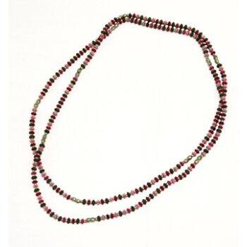Halskette "pink" aus Knochen & Metall, lang