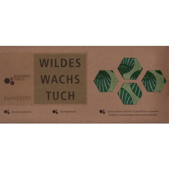 Wildes Wachs Tuch "Blatt" grün, 3er Set