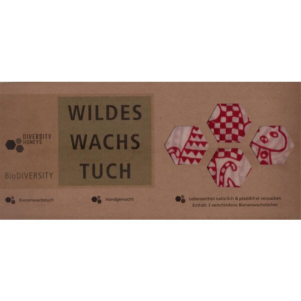Wildes Wachs Tuch Katze 3er Set