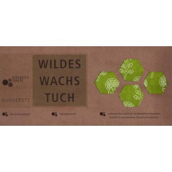 Wildes Wachs Tuch "Pflanze" grün, 3er Set