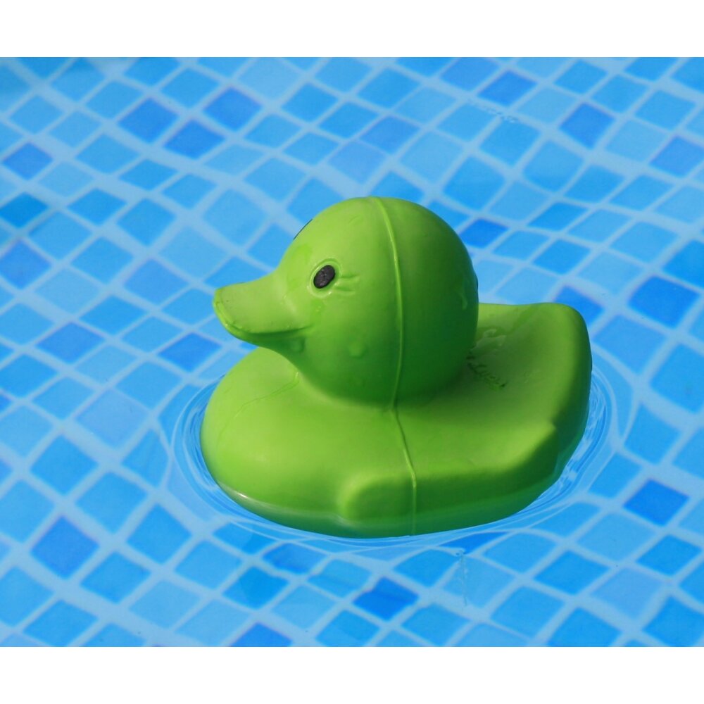 Duckshop Badeente Aus Naturkautschuk – Grüne Gummiente Mit Federoptik, 7,5 Cm, Nachhaltig & Langlebig, Für Kinder Ab 18 Monaten