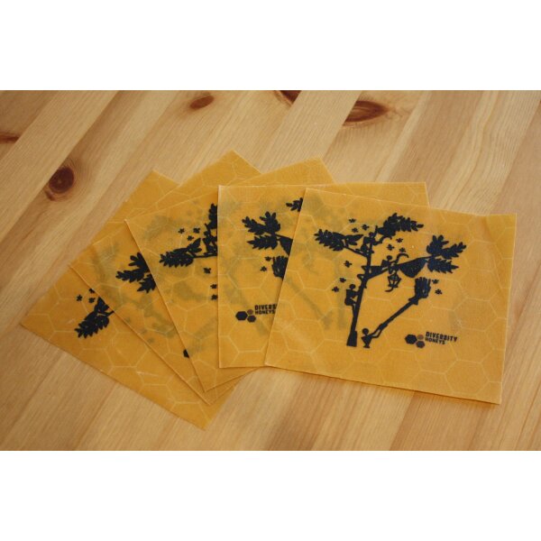 Wildes Wachs Minituch Honigernte orange, 5er Set