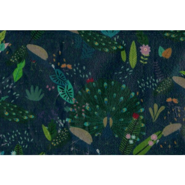 Wildes Wachs Tuch fr Brot Pfau dunkelblau, 60 x 46 cm
