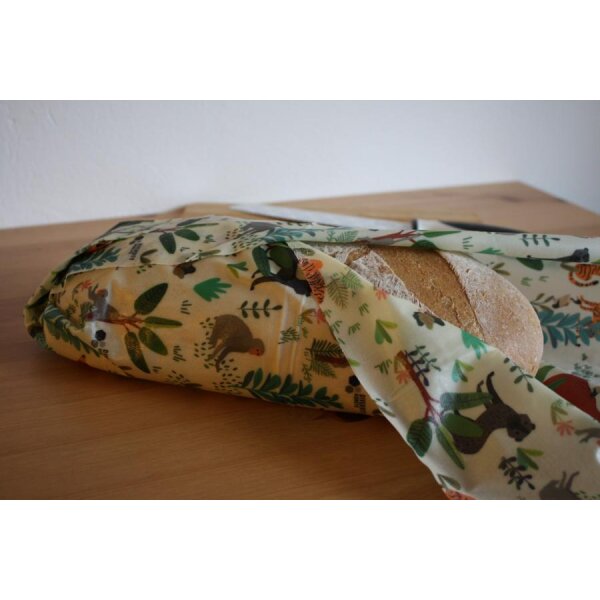 Wildes Wachs Tuch fr Brot Dschungel bunt, 60 x 46 cm