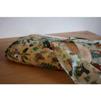 Wildes Wachs Tuch für Brot "Dschungelbuch" bunt, 60 x 46 cm